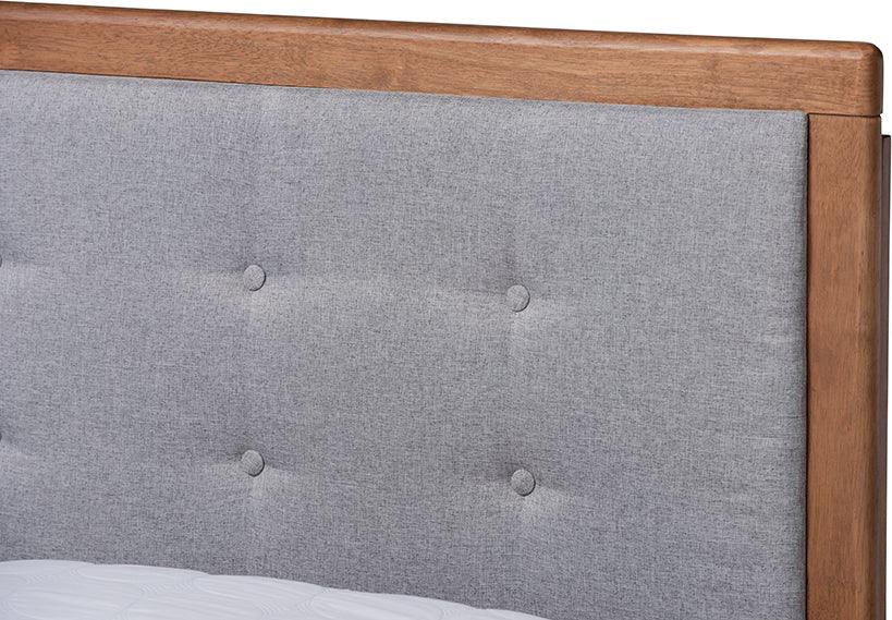 Wholesale Interiors Beds - Viviana Queen Bed Light Gray & Walnut