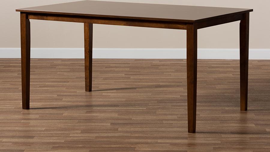 Wholesale Interiors Dining Tables - Eveline Modern and Contemporary Walnut Brown Finished Rectangular Wood Dining Table