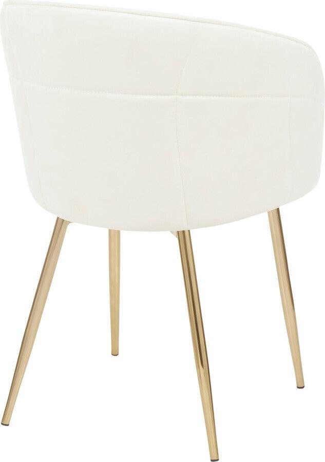 Lumisource Accent Chairs - Lindsey Contemporary Chair in Gold Metal and Cream Velvet