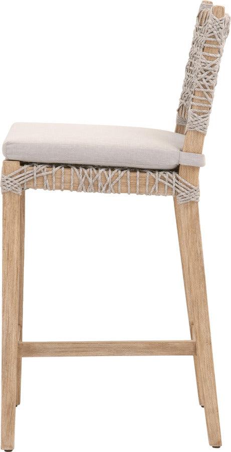 Essentials For Living Barstools - Costa Counter Stool Taupe & White Flat Rope, Pumice, Natural Gray Mahogany