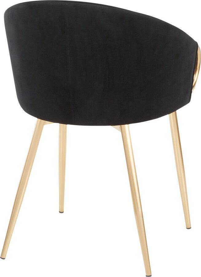 Lumisource Accent Chairs - Claire Contemporary/Glam Chair In Gold Metal & Black Velvet (Set of 2)