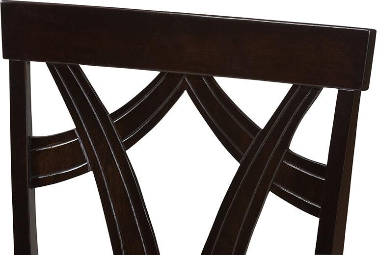 Wholesale Interiors Dining Chairs - Sylvia Modern and Contemporary Grey Fabric Upholstered and Dark Brown Finished Dining