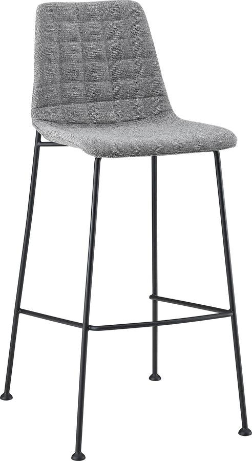 Euro Style Barstools - Elma-B Bar Stool In Light Gray Fabric with Matte Black Frame and Legs - Set Of 2