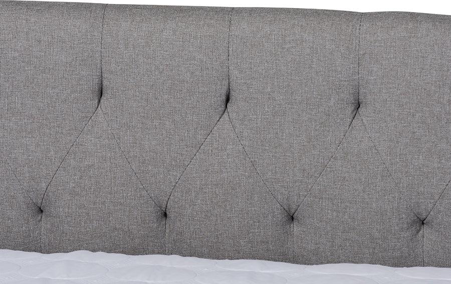Wholesale Interiors Daybeds - Delora Light Grey Fabric Upholstered Full Size Daybed With Roll-Out Trundle Bed
