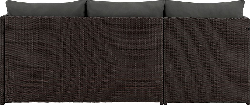 Manhattan Comfort Outdoor Conversation Sets - Menton Patio 2-Seater and Lounge Chair with Coffee Table with Grey Cushions