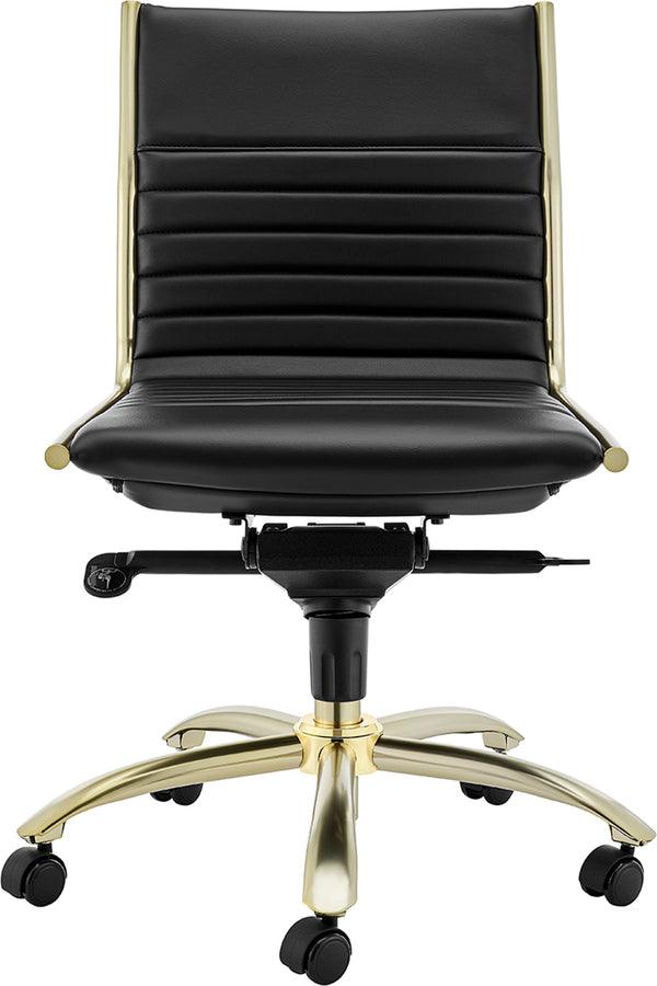 Euro Style Task Chairs - Dirk Low Back Office Chair w/o Armrests Black