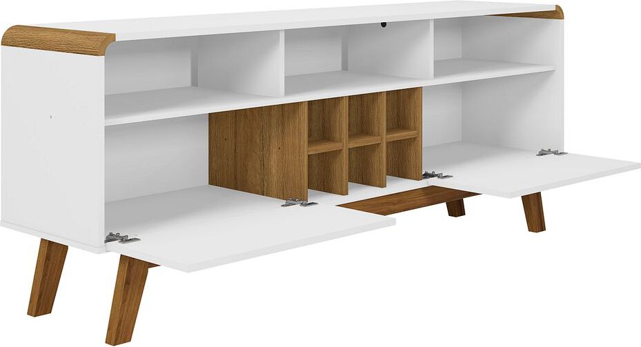Manhattan Comfort TV & Media Units - Camberly 62.99 TV Stand in White and Cinnamon