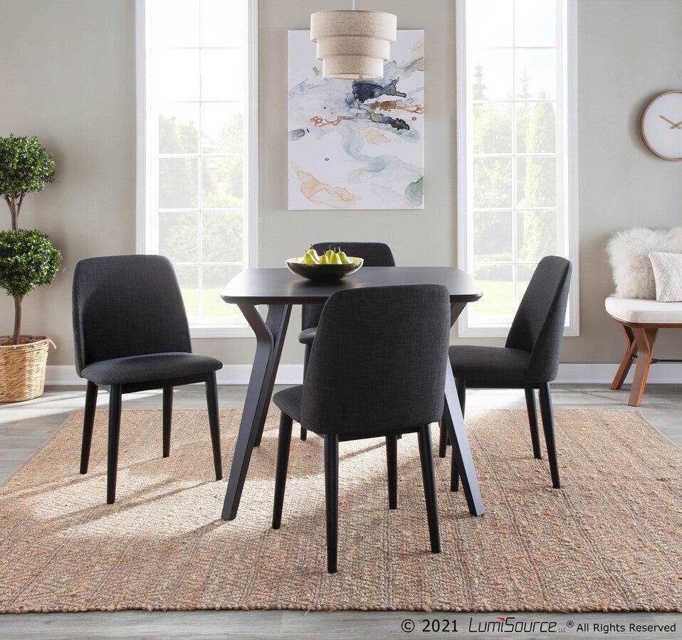 Lumisource Dining Tables - Folia Mid-Century Modern Dinette Table in Black Wood
