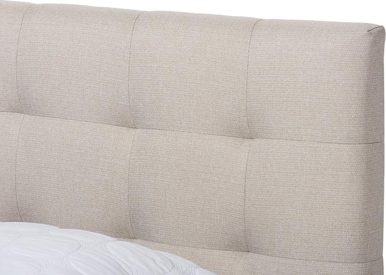 Wholesale Interiors Beds - Mitchell King Bed Light Beige/Walnut Brown