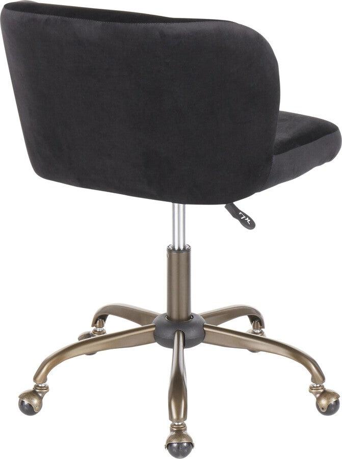 Lumisource Task Chairs - Fran Contemporary Task Chair in Black Velvet