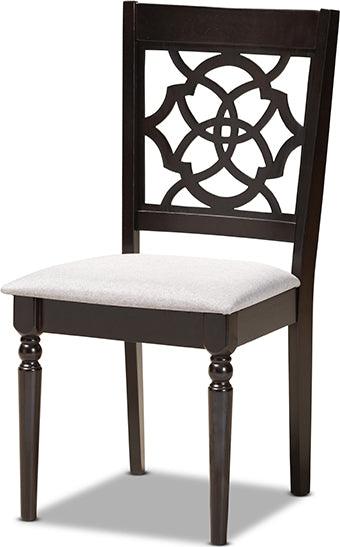 Wholesale Interiors Dining Sets - Tonia Grey Fabric Upholstered and Dark Brown Finished Wood 5-Piece Dining Set