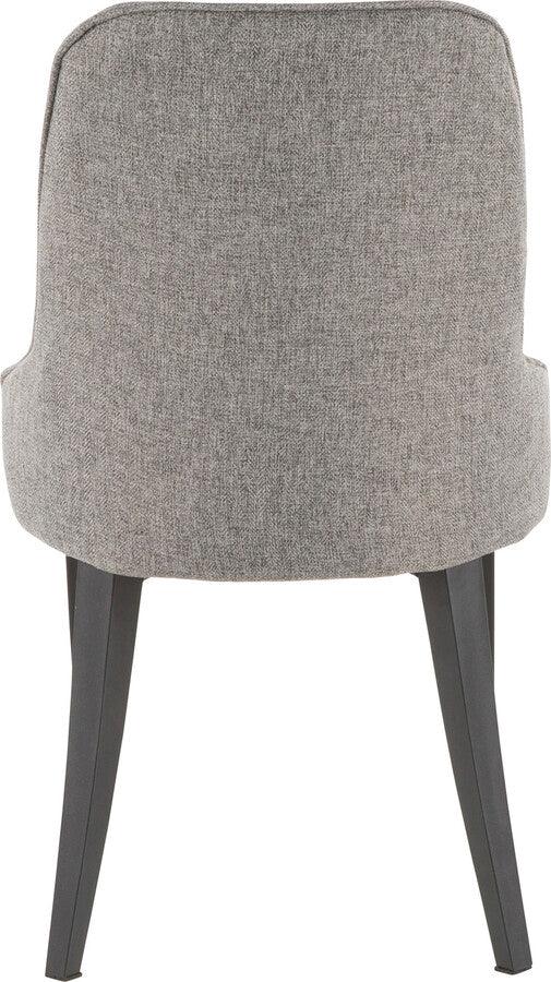 Lumisource Dining Chairs - Nueva Contemporary Accent/Dining Chair in Black Metal and Grey Fabric - Set of 2