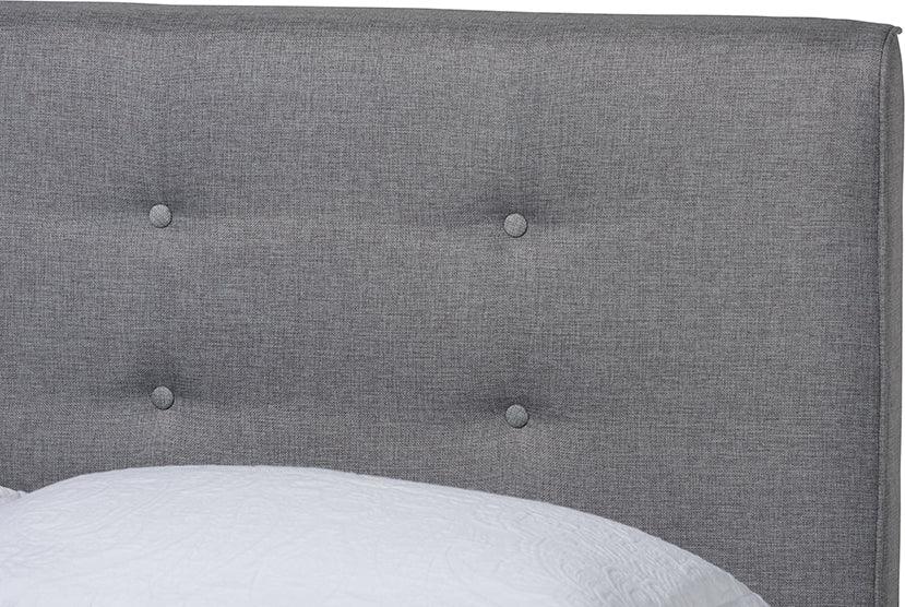 Wholesale Interiors Bedroom Sets - Jonesy Grey Fabric Upholstered Full Size 3-Piece Bedroom Set