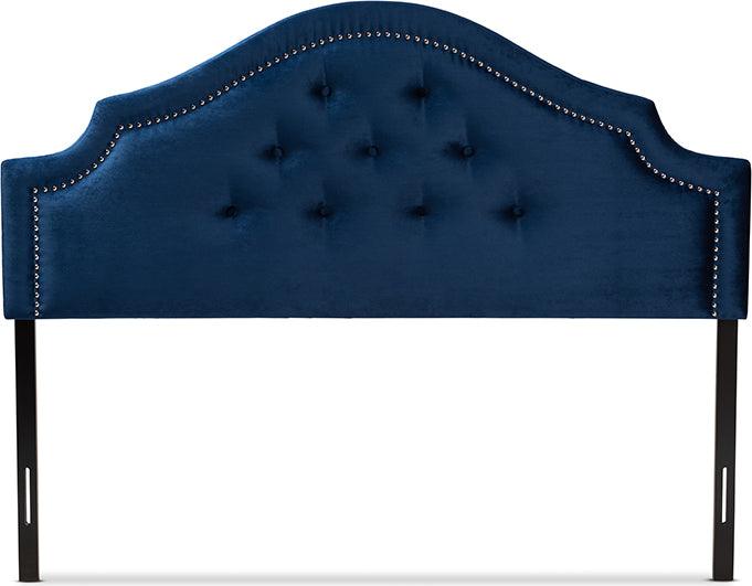 Wholesale Interiors Headboards - Cora Modern And Contemporary Royal Blue Velvet Fabric Upholstered King Size Headboard