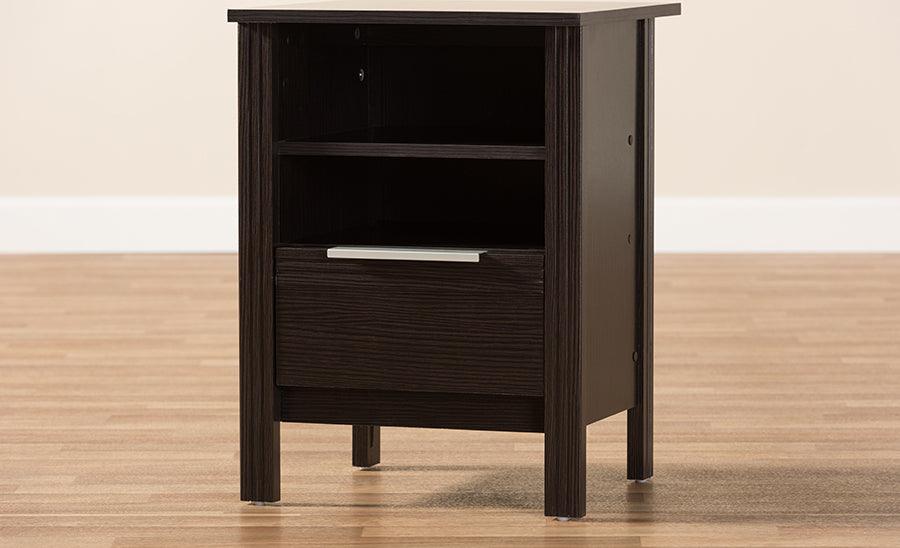 Wholesale Interiors Nightstands & Side Tables - Hamish Nightstand Wenge Dark Brown