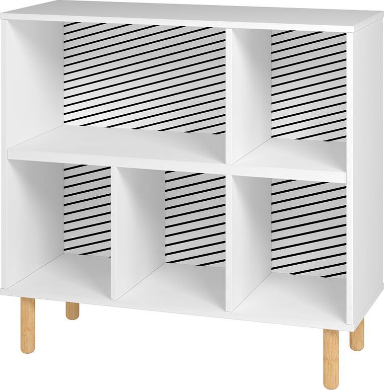 Manhattan Comfort Bookcases & Display Units - Essex 33.66 Low Bookcase in White and Zebra