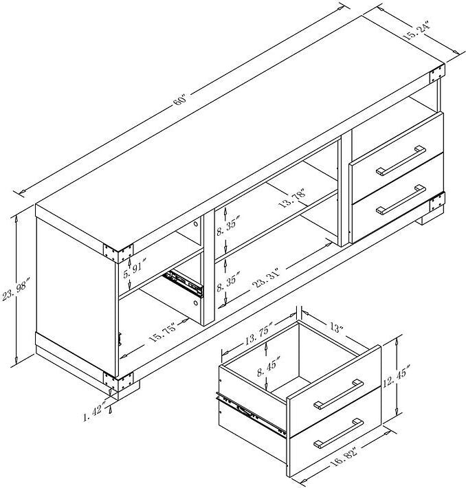 Manhattan Comfort TV & Media Units - Richmond 60" TV Stand in Grey