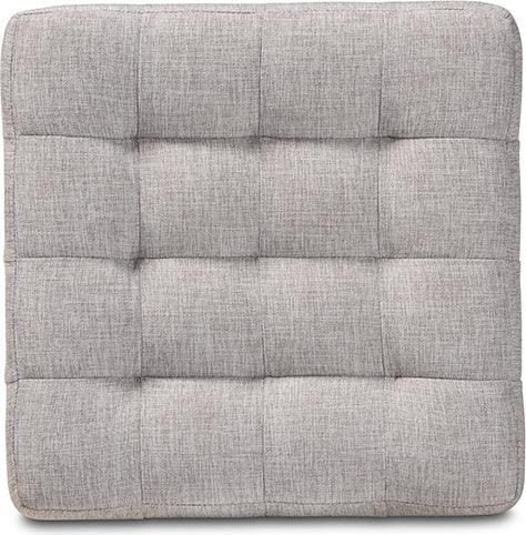 Wholesale Interiors Ottomans & Stools - Elladio Modern And Contemporary Greyish Beige Fabric Upholstered Tufted Cube Ottoman Set Of 2