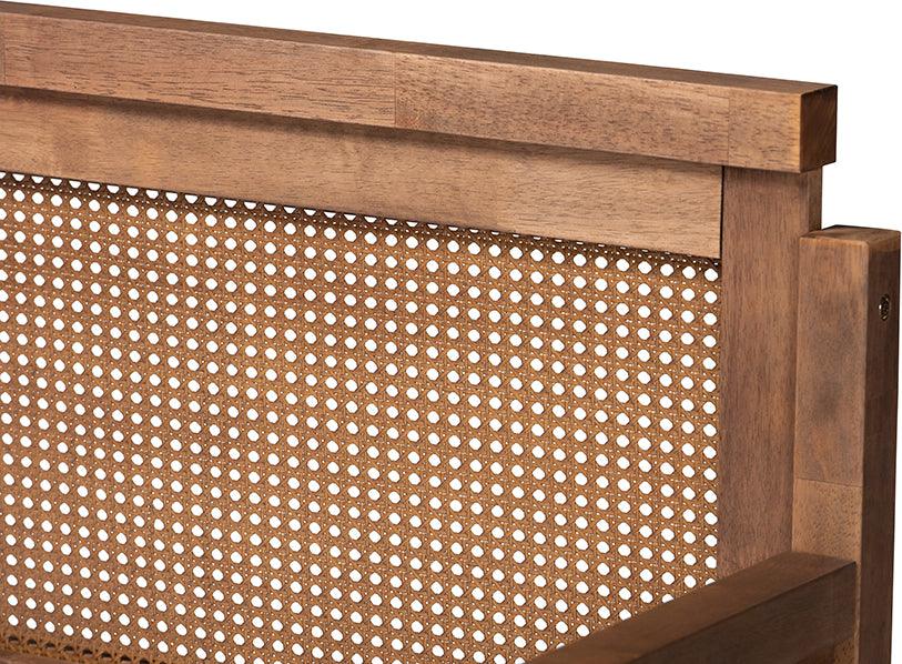 Wholesale Interiors Daybeds - Toveli Vintage French Inspired Ash Wanut Finished Wood and Synthetic Rattan Daybed Ash walnut