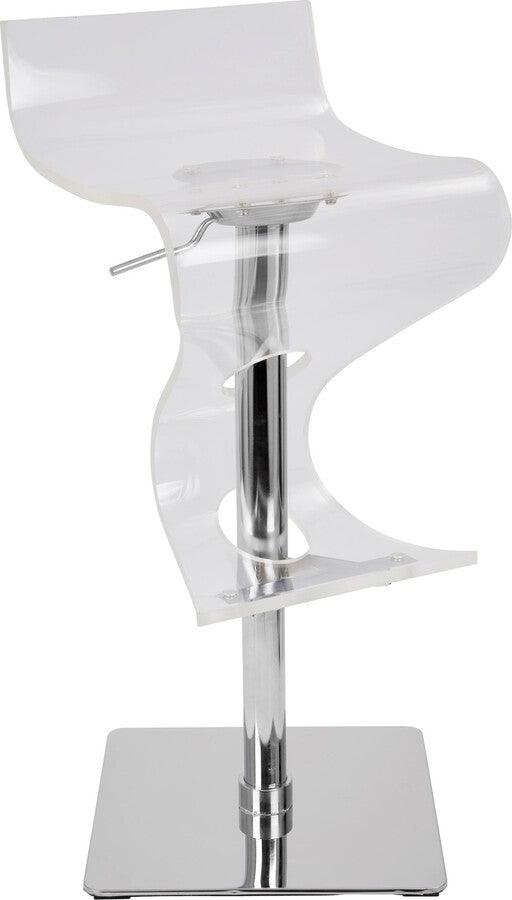 Lumisource Barstools - Viva Contemporary Adjustable Barstool with Swivel in Clear Acrylic
