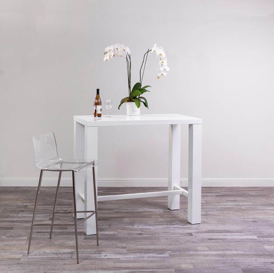 Euro Style Barstools - Cilla Bar Stool in Clear with Brushed Nickel Legs - Set of 2