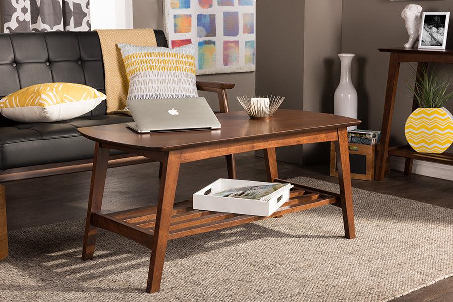 Wholesale Interiors Coffee Tables - Sacramento Mid-century Modern Scandinavian Style Dark Walnut Coffee Table