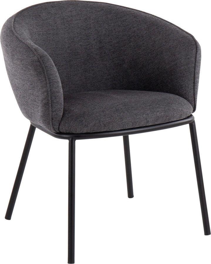 Lumisource Accent Chairs - Ashland Contemporary Chair In Black Steel & Charcoal Fabric