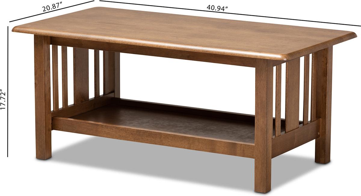 Wholesale Interiors Coffee Tables - Rylie Walnut Brown Finished Rectangular Wood Coffee Table