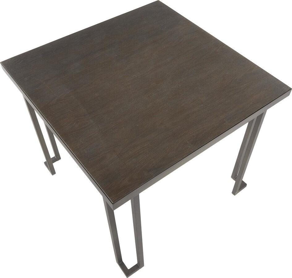 Lumisource Dining Tables - Roman Industrial Dinette Table in Antique Metal and Espresso Bamboo