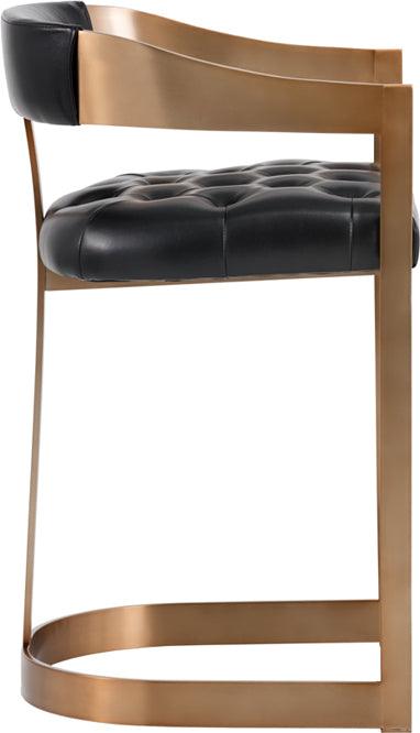 SUNPAN Barstools - Beaumont Counter Stool - Antique Brass - Cantina Black