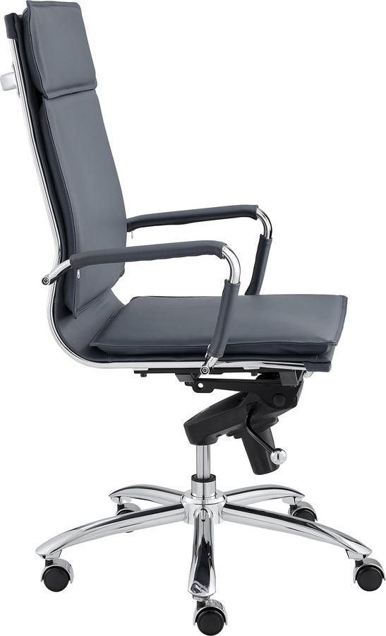 Euro Style Task Chairs - Gunar Pro High Back Office Chair Blue & Chrome