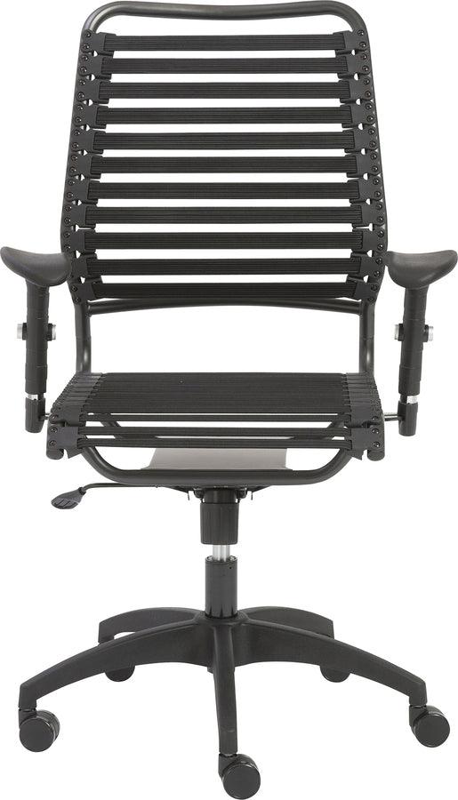 Euro Style Task Chairs - Baba Flat High Back Office Chair Black & Graphite