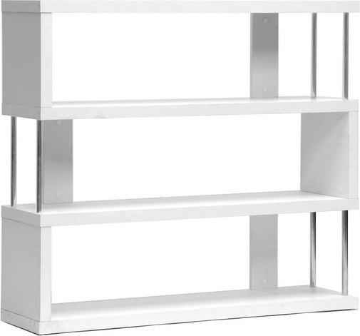 Wholesale Interiors Bookcases & Display Units - Barnes White Three-Shelf Modern Bookcase
