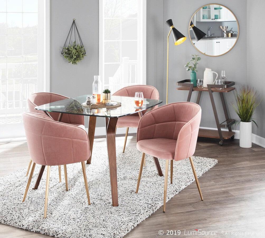 Lumisource Accent Chairs - Lindsey Chair 32" Gold Metal & Pink Velvet