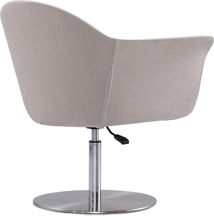 Manhattan Comfort Accent Chairs - Voyager Barley & Brushed Metal Woven Swivel Adjustable Accent Chair (Set of 2)