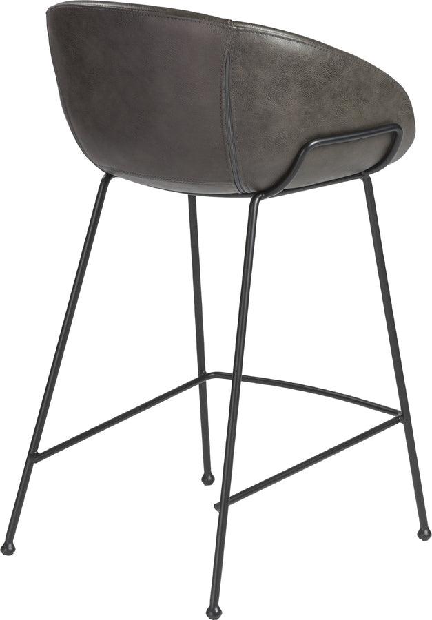Euro Style Barstools - Zach-C Counter Stool with Dark Gray & Matte Black- Set of 2