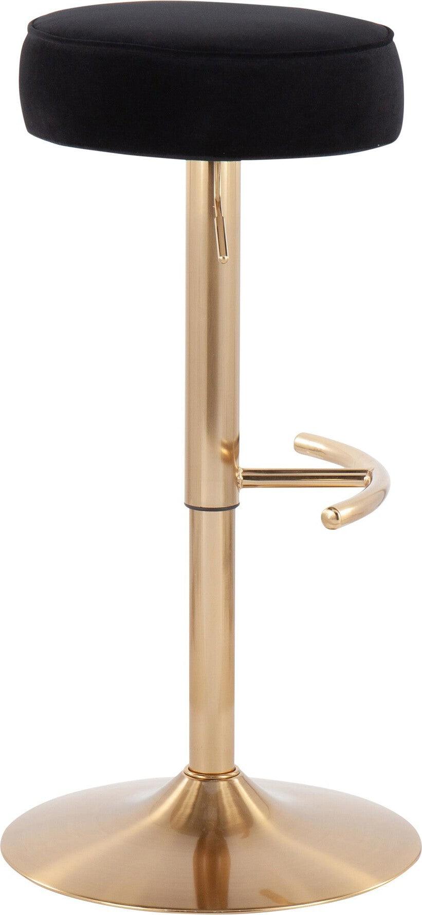 Lumisource Barstools - Velvet Dot Barstool Gold & Black