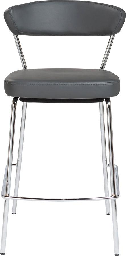 Euro Style Barstools - Draco-C Counter Stool In Gray With Chrome Base Frame And Base - Set Of 2