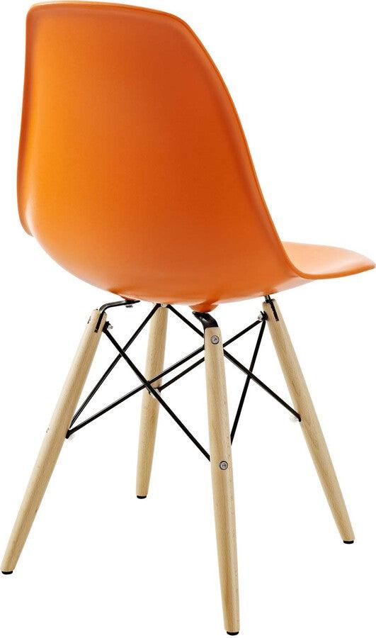 Modway Dining Chairs - Pyramid Dining Side Chairs Set of 2 Orange