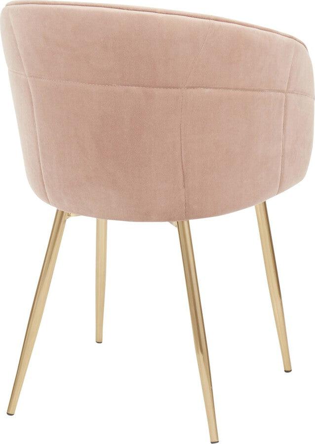 Lumisource Accent Chairs - Lindsey Chair 32" Gold Metal & Pink Velvet