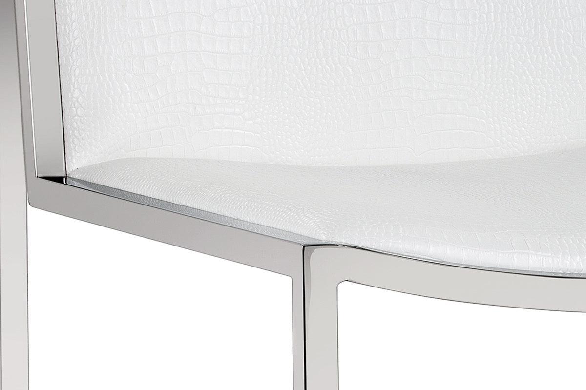 SUNPAN Dining Chairs - Blair Dining Chair - Stainless Steel - White Croc (Set of 2)