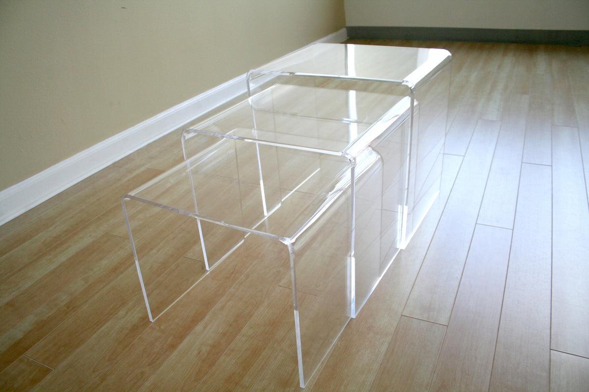 Wholesale Interiors Side & End Tables - Acrylic Nesting Table 3-Pc Table Set Display Stands