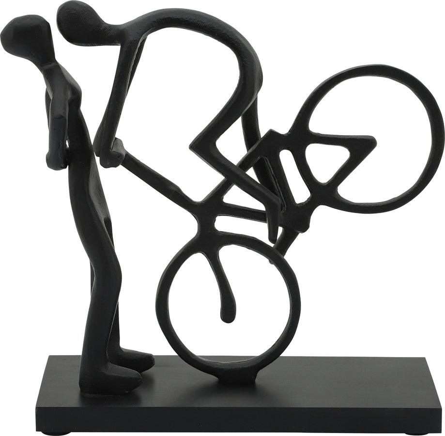 Sagebrook Home Decorative Objects - Metal 10"H Cyclist Kissing, Black