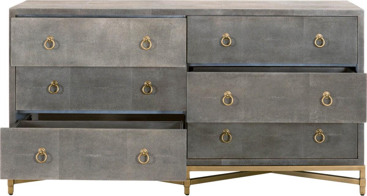 Essentials For Living Dressers - Strand Shagreen 6-Drawer Double Dresser