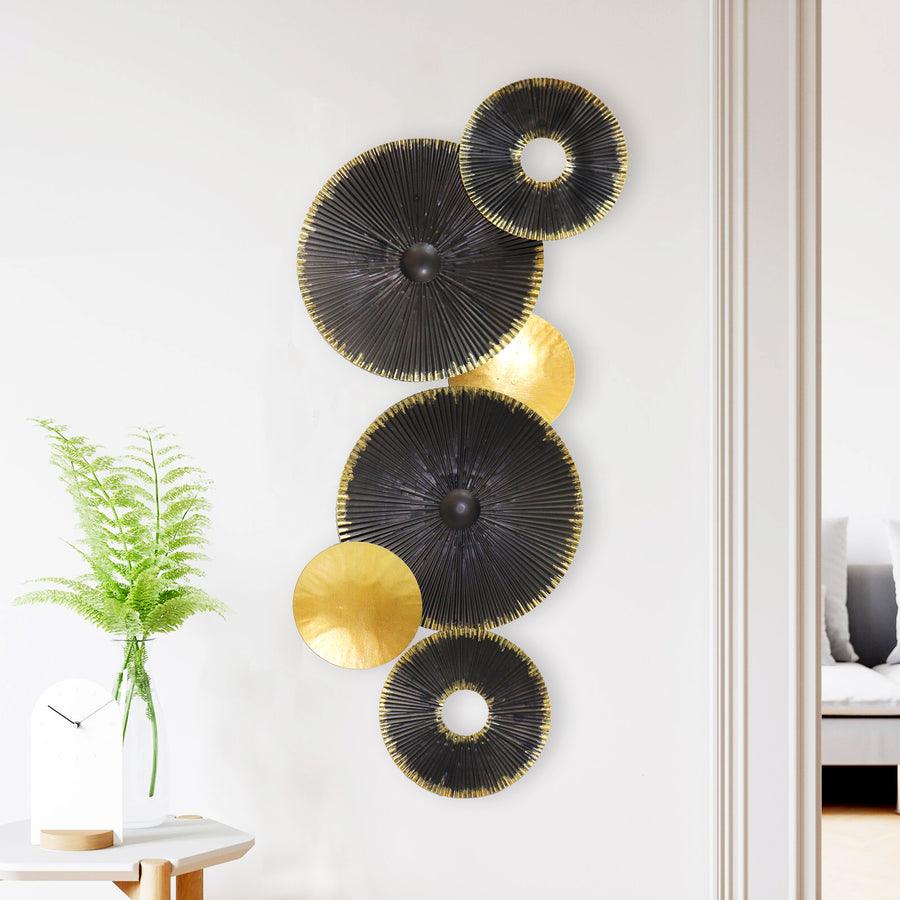 Sagebrook Home Wall Flowers & Hangings - Metal 38" Lily Pads Wall Deco Black