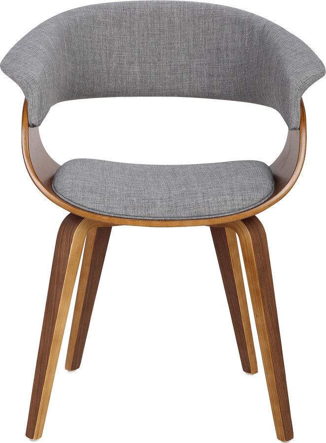 Lumisource Dining Chairs - Vintage Mod Mid-Century Modern Dining/Accent Chair in Walnut & Light Grey