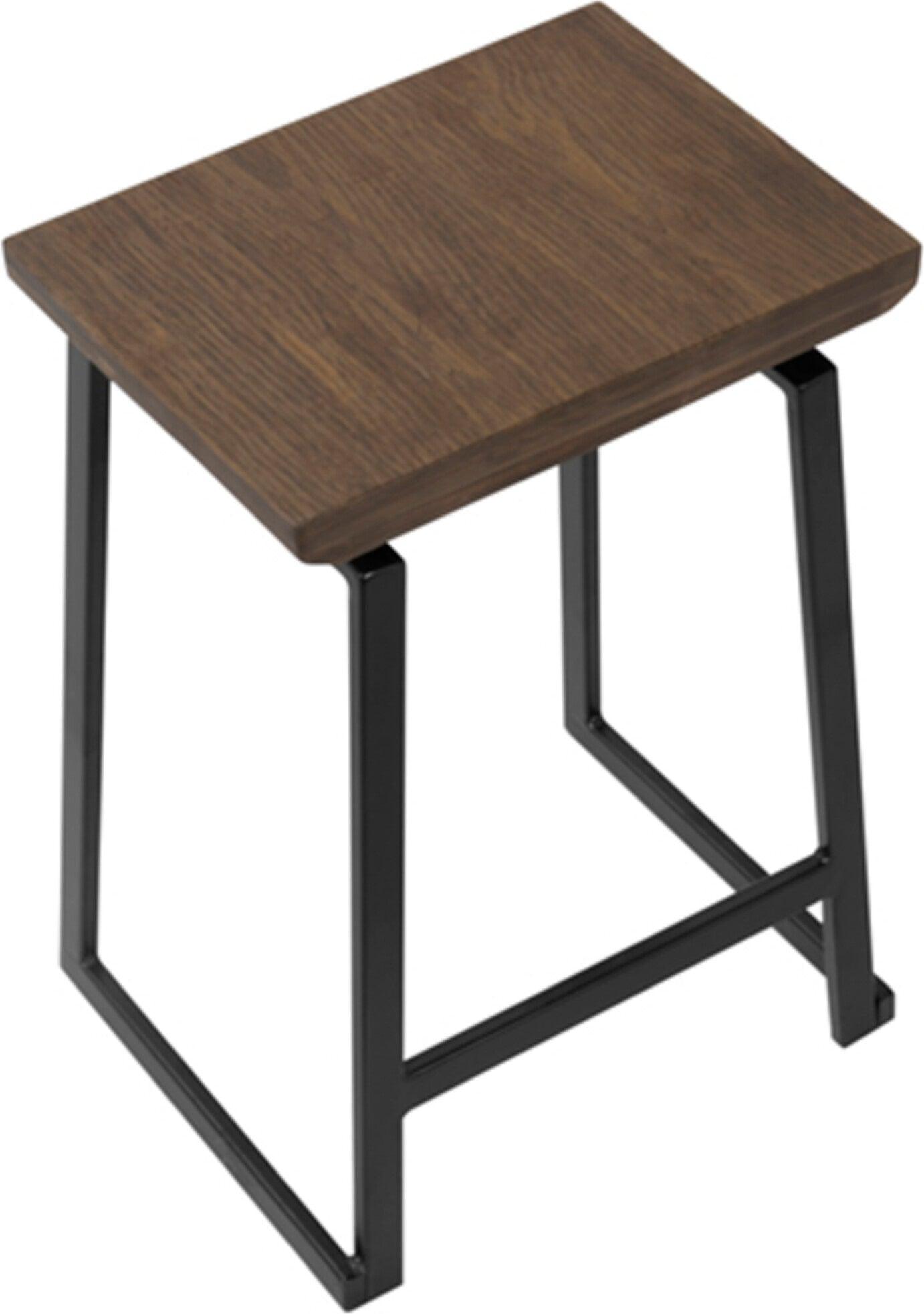 Lumisource Barstools - Geo Counter Stool Black & Brown (Set of 2)