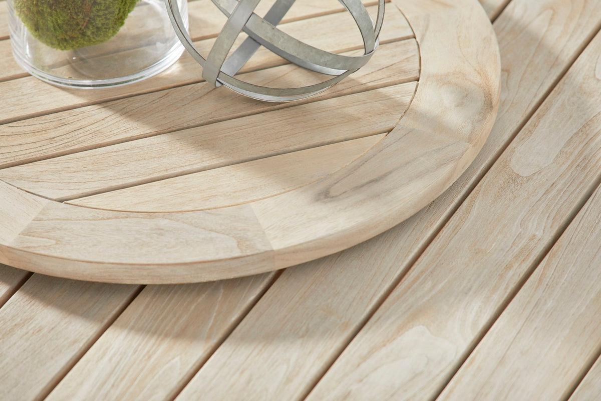 Essentials For Living Outdoor Dining Tables - Boca Outdoor Lazy Susan Gray Teak