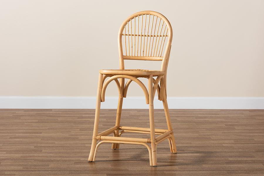 Wholesale Interiors Barstools - Wina Modern Bohemian Natural Brown Rattan Counter Stool