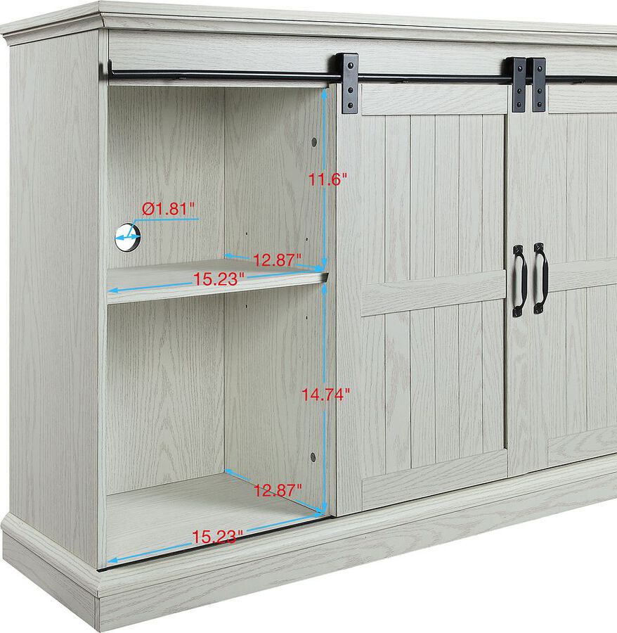 Manhattan Comfort TV & Media Units - Myrtle 60" TV Stand in Cream Oak